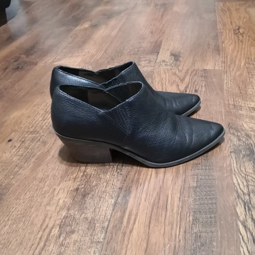 Lucky Brand Tabea Leather Pointed Toe Ankle Booties‎ Shoes Black Size 8.5M